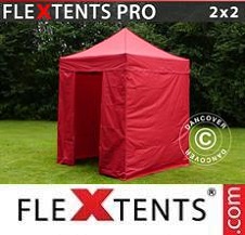 Eventtält FleXtents PRO 2x2m Röd, inkl. 4 sidor