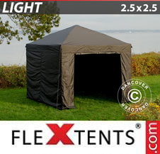 Eventtält FleXtents Light 2,5x2,5m Svart, inkl. 4 sidor