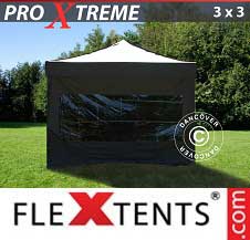 Eventtält FleXtents Pro Xtreme 3x3m Svart, inkl. 4 sidor