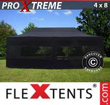 Eventtält FleXtents Pro Xtreme 4x8m Svart, inkl. 6 sidor