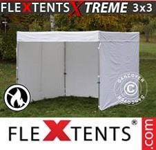 Eventtält FleXtents Pro Xtreme 3x3m, Vit, Flamsäkert
