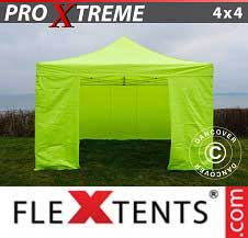 Eventtält FleXtents Pro Xtreme 4x4m Neongul/grön, inkl. 4 sidor